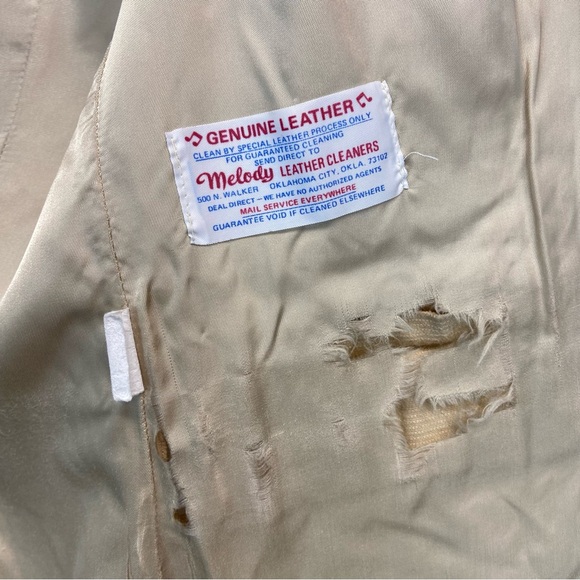 Vintage 70s Western Corduroy Leather Light Mustard Size S - Picture 8 of 11